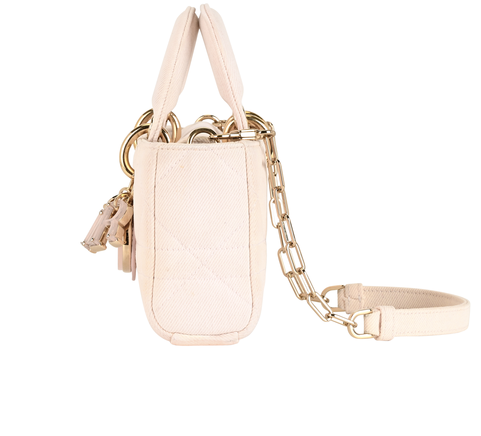 Mini  Lady D-Joy, &pound;1,900, Handbags, Pink, Denim/Leather, Bottom view